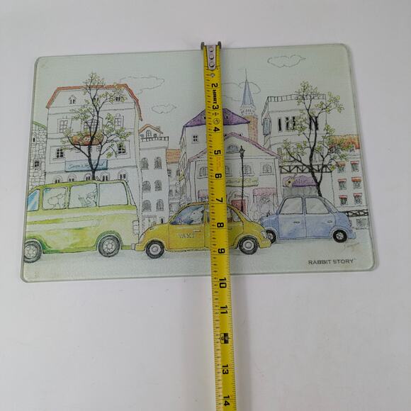 Rabbit Story Glass Tray and Coasters Vanity Cutting Board Unique Functional Art - Picture 14 of 16